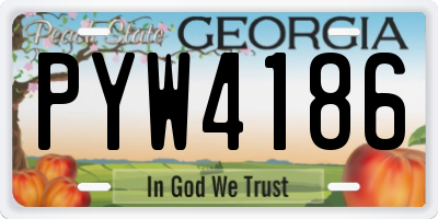 GA license plate PYW4186