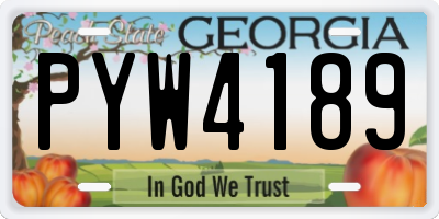 GA license plate PYW4189