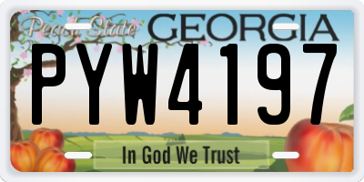 GA license plate PYW4197