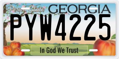 GA license plate PYW4225