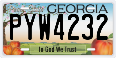 GA license plate PYW4232