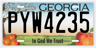 GA license plate PYW4235