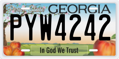 GA license plate PYW4242