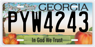 GA license plate PYW4243