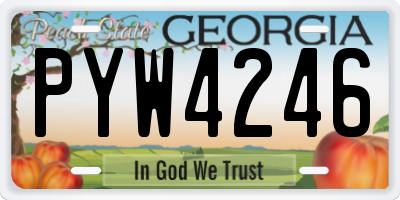 GA license plate PYW4246