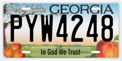 GA license plate PYW4248