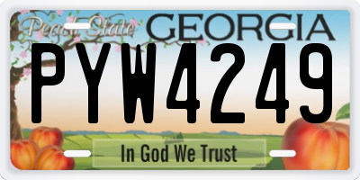 GA license plate PYW4249