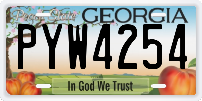GA license plate PYW4254