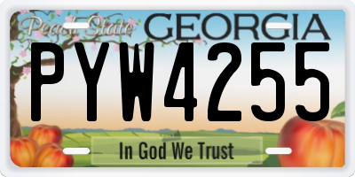 GA license plate PYW4255