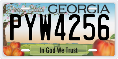 GA license plate PYW4256