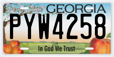 GA license plate PYW4258