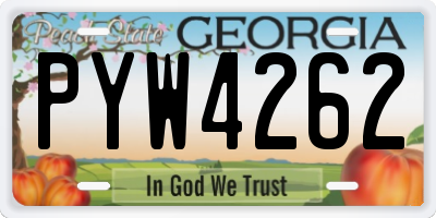 GA license plate PYW4262