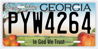 GA license plate PYW4264