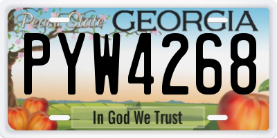 GA license plate PYW4268