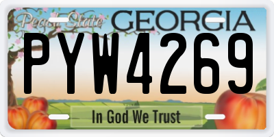 GA license plate PYW4269