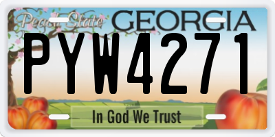 GA license plate PYW4271