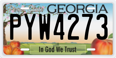 GA license plate PYW4273