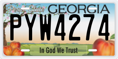 GA license plate PYW4274