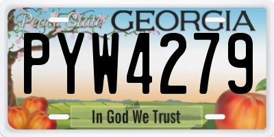 GA license plate PYW4279