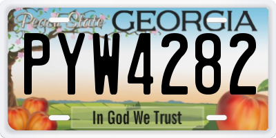 GA license plate PYW4282
