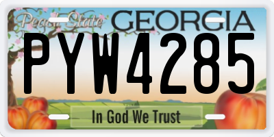 GA license plate PYW4285