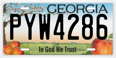GA license plate PYW4286