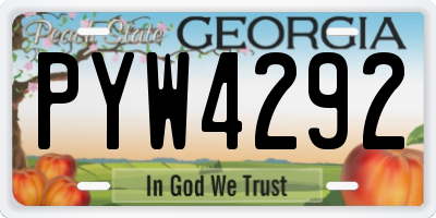 GA license plate PYW4292