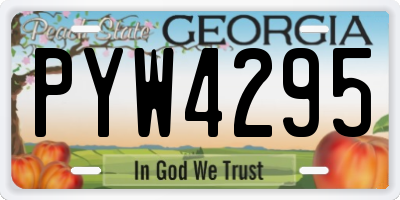 GA license plate PYW4295