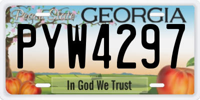 GA license plate PYW4297