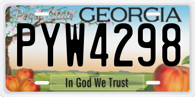 GA license plate PYW4298