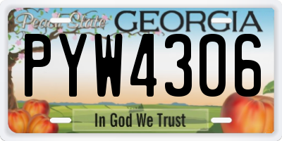 GA license plate PYW4306