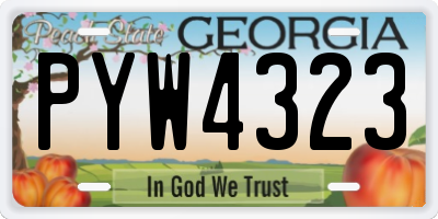 GA license plate PYW4323