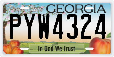 GA license plate PYW4324