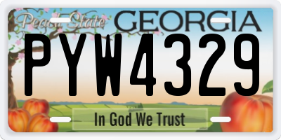 GA license plate PYW4329