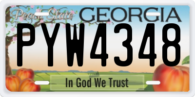 GA license plate PYW4348