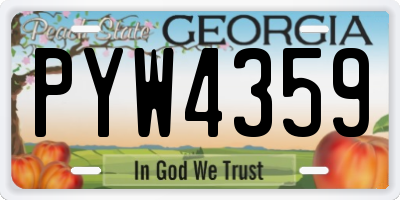 GA license plate PYW4359