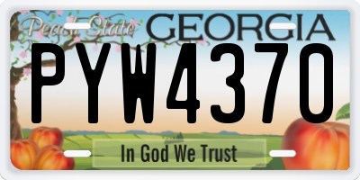 GA license plate PYW4370
