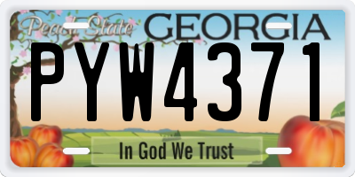 GA license plate PYW4371