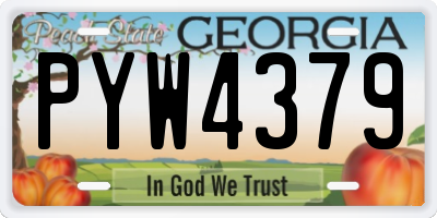 GA license plate PYW4379