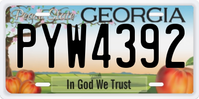 GA license plate PYW4392