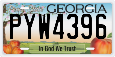 GA license plate PYW4396