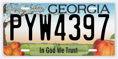 GA license plate PYW4397
