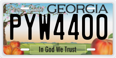 GA license plate PYW4400
