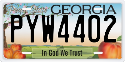 GA license plate PYW4402