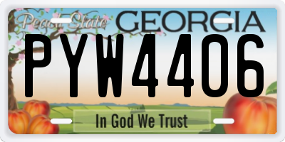 GA license plate PYW4406