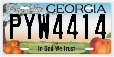 GA license plate PYW4414