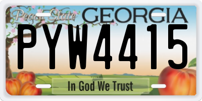 GA license plate PYW4415
