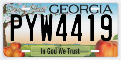 GA license plate PYW4419