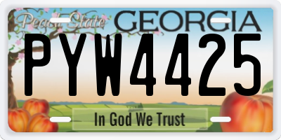 GA license plate PYW4425