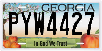 GA license plate PYW4427